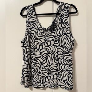 Women’s Black & White Zebra Print Tank Top - Tahari
